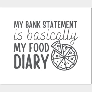 My Bank Statement Is Basically My Food Diary Pizza Design Posters and Art